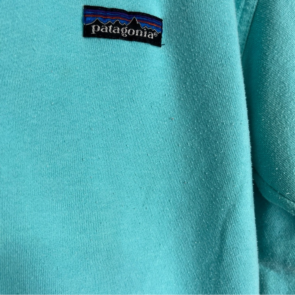 Vintage 86 Patagonia Womens 9 10 Sweatshirt Henley Snap Crew Pullover Blue Top - Picture 10 of 16